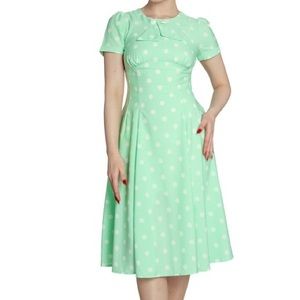 Hell Bunny Mint Polka Dot Pinup Dress